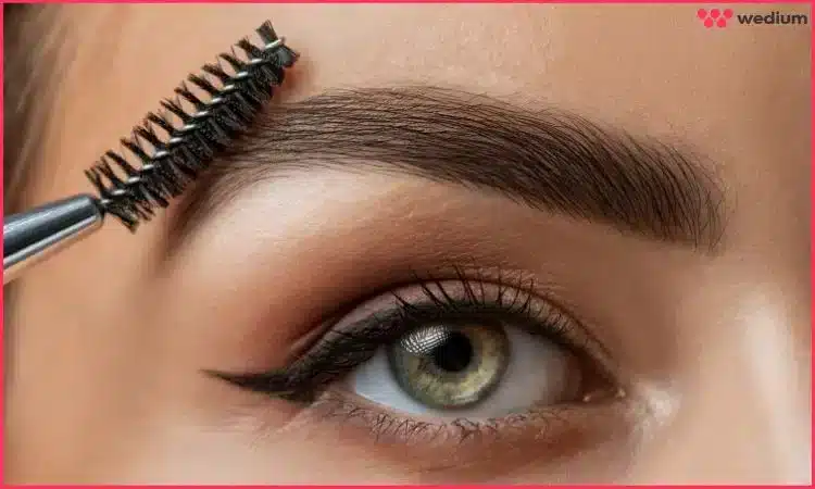 brush eyeborws and blend